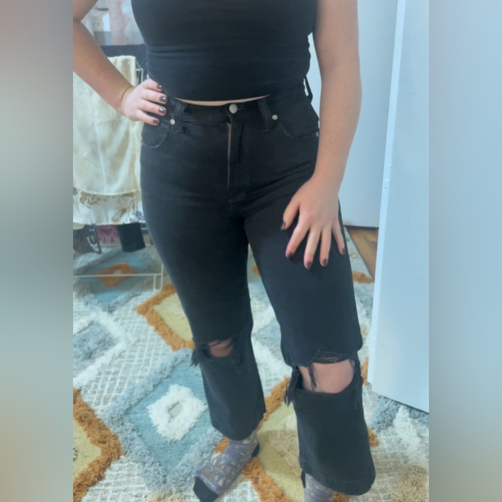 Madewell Wide Leg Black Jeans | size 26